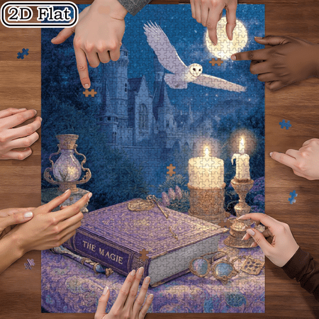 Magic Book Paper Puzzle 1000pcs Large Jigsaw Toy Exquisite Game Gift Family Interactive Game Puzzle Decor Brain Challenge Holiday Present