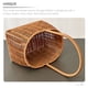 thumbnail image 3 of unbranded Cesta De Almacenaje De Rattan Tejida Con Asa Rústico Marrón, 3 of 7