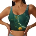 thumbnail image 3 of Goofa Jelly Fish Printed Sports Bras for Women, High Impact Running Bra Workout Crop Tank Tops Longline Sports Bra Push up-Medium, 3 of 9