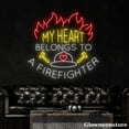 thumbnail image 3 of Glowneon My Heart Belongs to a Firefighter Neon Sign, Motivation Quotes Sign, Firefighter Decor, 3 of 5