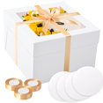 thumbnail image 1 of Cajas para tartas KPOSIYA, 40 unidades, 30 x 30 x 20 cm, con tablas para tartas, blancas, 1 of 6