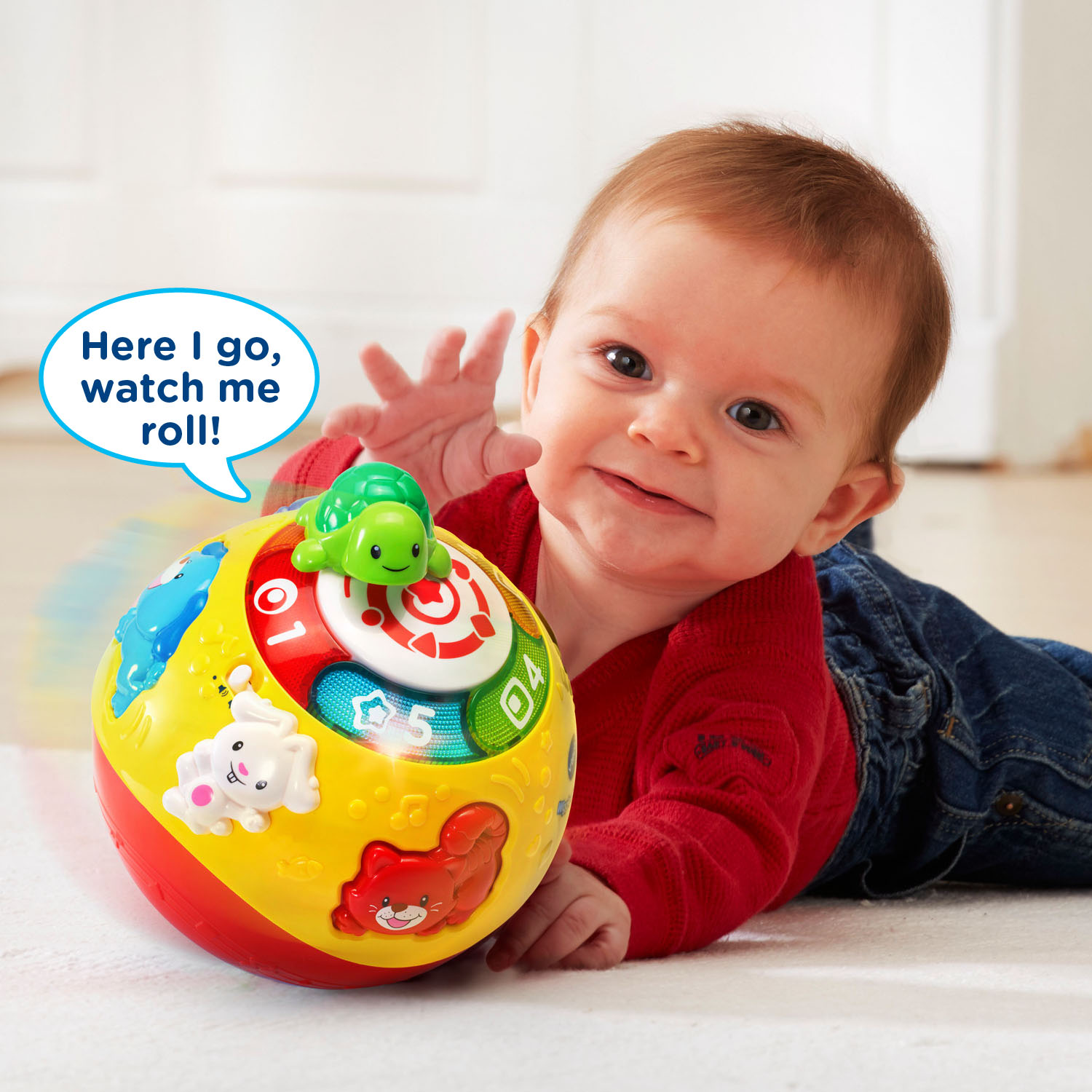 VTech Wiggle and Crawl Ball for Babies and Toddlers, Encourages Motor Skills, Teaches Shapes & Colors - image 3 of 10