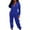 Blue, variant on Cadancy Fleece Jumpsuit for Women Zip Up Hooded Sherpa Fuzzy Pajamas Long Sleeve One Piece Loungewear Winter Warm Flannel Onesie Outfits 2025