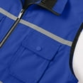thumbnail image 3 of Athletic Cargo Vest Unisex Adult Lightweight Multi Pockets Zipper Vests Womens Mens Fishing Sleeveless Sports Jacket Blue, L, 3 of 6