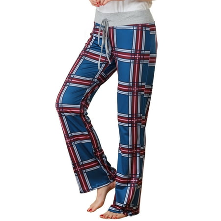 

Unique Bargains Womens Pajamas Yoga Casual Trousers Wide Leg Sleepwear Lounge Pants