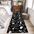 thumbnail image 4 of Black Wildflowers Runner Rug 2x6 FT,Non Slip Hallway Rugs,Farmhouse Floral Botanical Leaves Washable Soft Floor Carpet Throw Runner Carpet Long Rug for Entryway Kitchen Bedside Sliding Door, 4 of 8