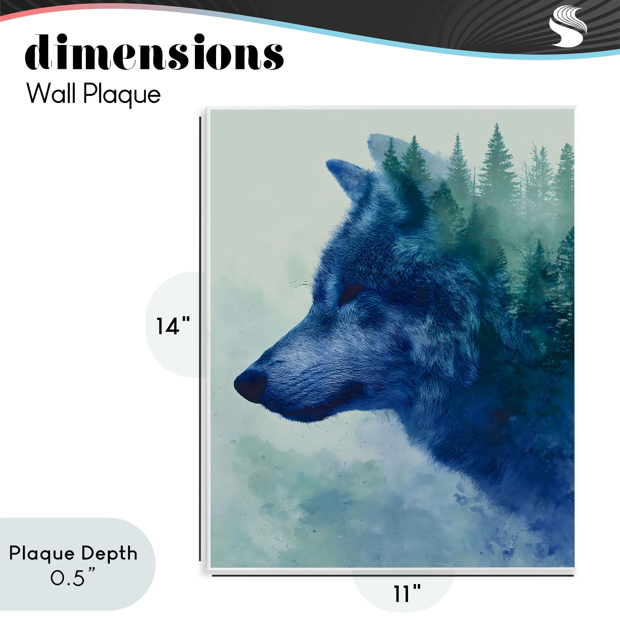 Stupell Industries Indigo Wolf in Misty Pines Wall Plaque Art, design by Franklyn Gregory
