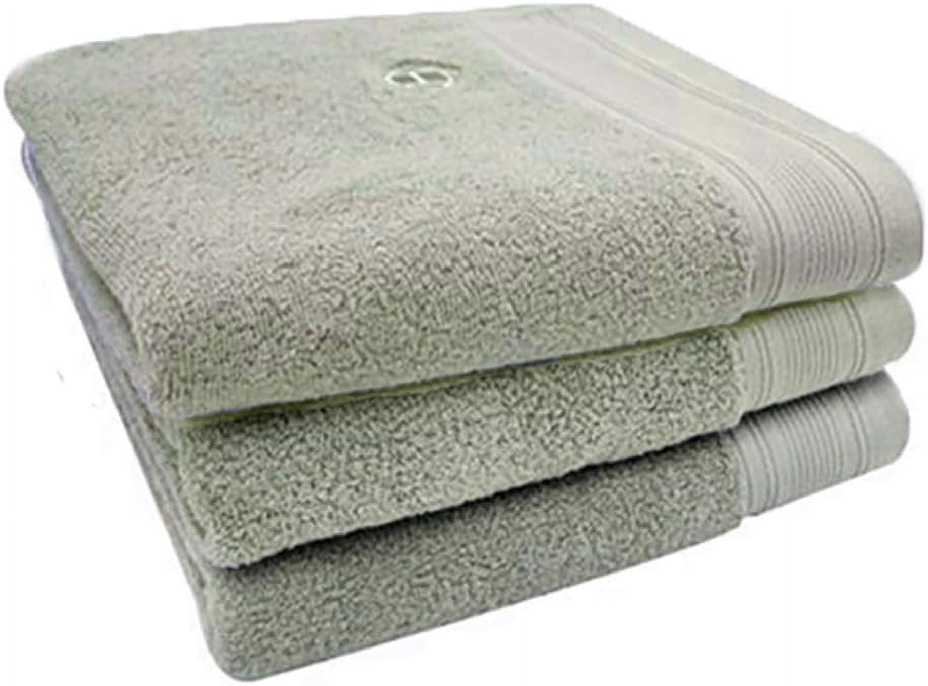 ( Set of 3 ) SONGWOL Hotel Collection Premium Large Face Towels | 20 X 40 inch, 470 GSM | Absorbent Combed Cotton Fabric | Cross Hemmed | Made in Korea (Light Olive Green)