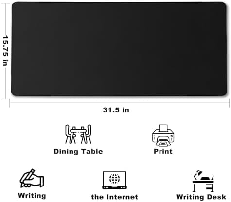 Large Mouse Pad, Desk Mat Office Desk Pad Gaming Mouse Pad with Stitched Edges, 31.5" x 15.7" Mousepad with Non-Slip Waterproof Rubber Base for PC Laptop Desk Home Office Accessories, Black