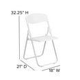 Flash Furniture HERCULES Series 500 lb. Capacity Heavy Duty White Plastic Folding Chair with