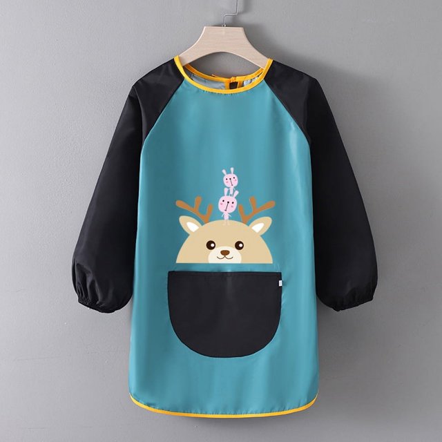Mono para niños, ropa para pintar, delantal impermeable de manga larga para bebés, delantal con estampado artístico para jardín de infantes, mono para pintar
