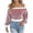 01 Wine, variant on Fewfanhot Women's Sweaters Off Shoulder Striped Casual Long Sleeve Knit Pullover Tops