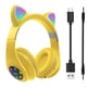 thumbnail image 3 of Monstrate Auriculares con orejas de gato con micrófono Bluetooth 5,0, auriculares inalámbricos con cancelación de ruido RGB, Gamer, adultos, niños y Cables de audio/vídeo No.05, 3 of 8