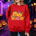 thumbnail image 2 of DHFJKG Pumpkin Sweatshirts Women Happy Halloween Printed Long Sleeve Crewneck Casual Loose Pullover Tops, 2 of 4