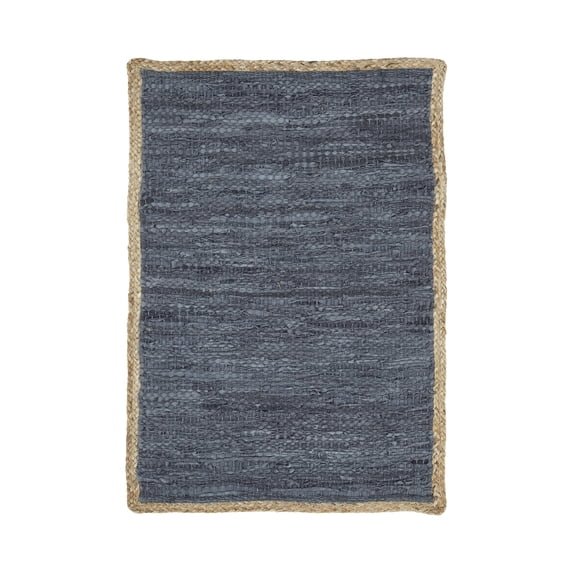 Hand-Woven Altay Leather, Cotton, and Jute Area Rug