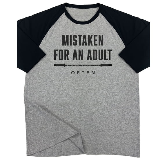 GYMISH Raglan Mistaken Funny Workout Gym T-Shirt for Men