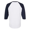 thumbnail image 2 of Tultex - Unisex Fine Jersey Raglan T-Shirt - 245 - White/ Navy - Size: S, 2 of 3