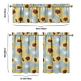 thumbnail image 5 of 3-Piece Sunflower Kitchen Curtain Set - Ruffled Valance and Tier Curtains with Rod Pocket, Fresh Floral Pattern for Farmhouse Kitchen Windows Decor, 54"x18" + 27.5"x36"x2, 5 of 5