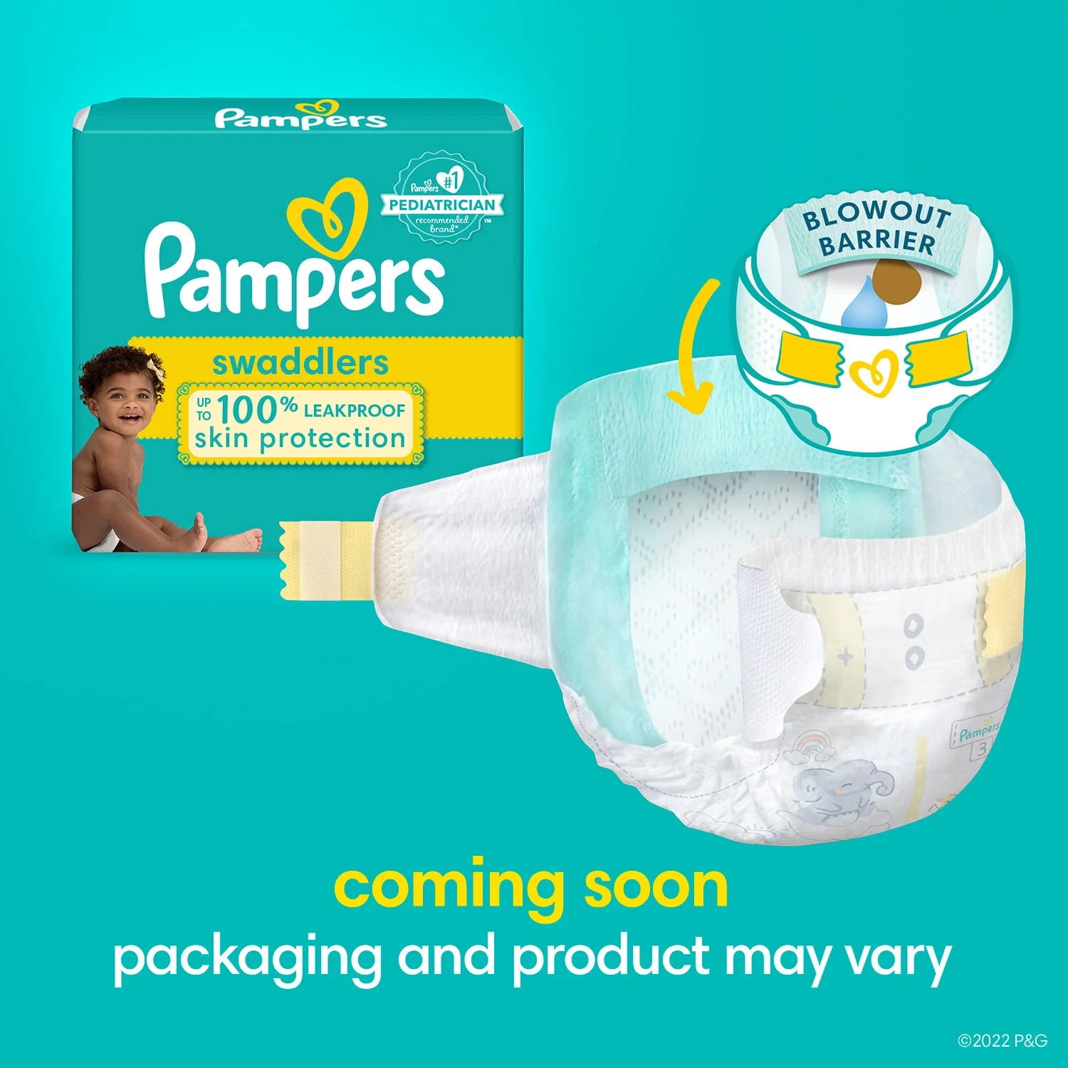 Pampers Swaddlers Diapers, Size 1, 210 Count