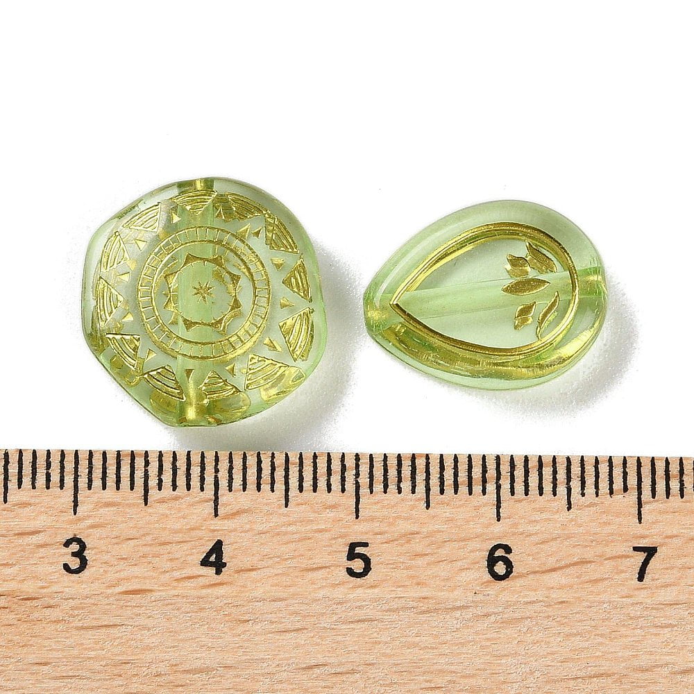 Transparent Acrylic Beads Metal Enlaced Mixed Shapes Light Green 7.5~22.5x7.5~21x5.5~13mm Hole: 1.2~5.5mm 485pcs/500g diy