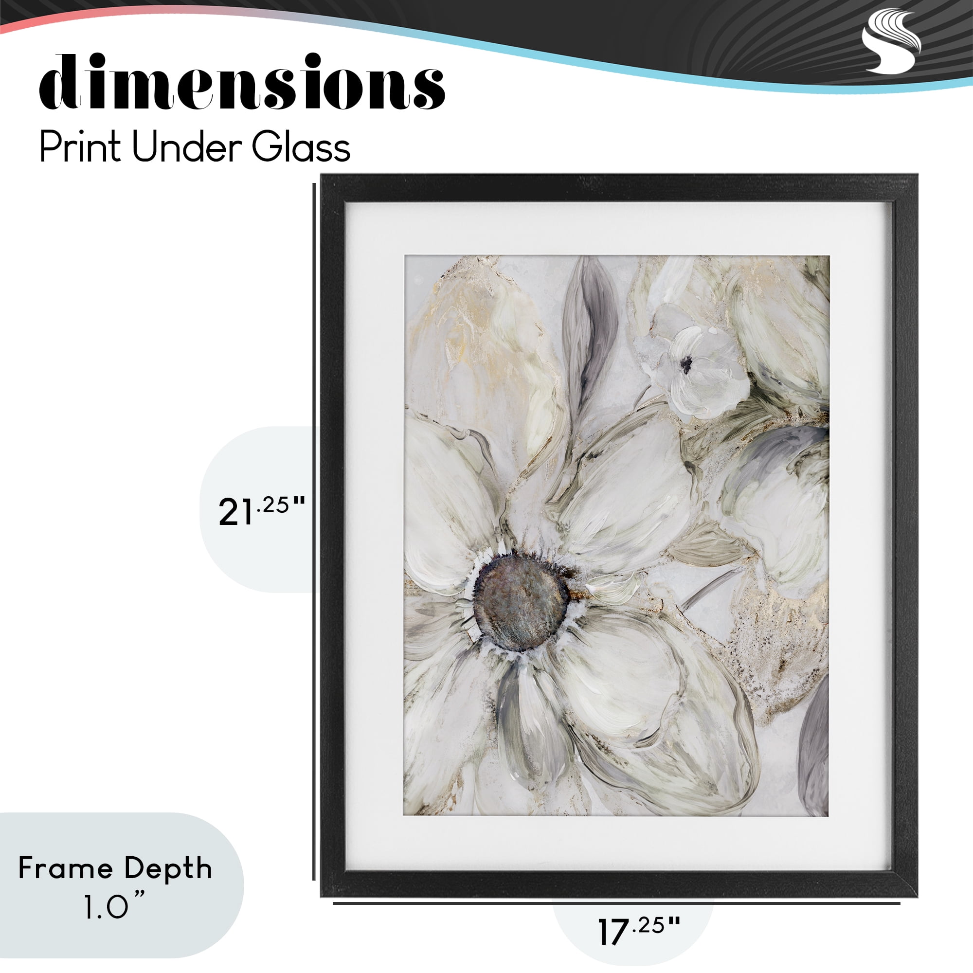 Stupell Industries Neutral Sandstone Blooms Black Framed Print Under Glass, design by Carol Robinson