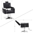 thumbnail image 3 of BarberPub Classic Recline Hydraulic Barber Salon Spa Chair Hair Styling Beauty Cushion Black 3018, 3 of 9