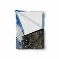 thumbnail image 2 of Winter Soft Flannel Fleece Throw Blanket, Tranquil View of Glacier National Park in Montana Water Reflection Peaceful, Cozy Plush for Indoor and Outdoor Use, 50" x 70", Brown Blue White, by Ambesonne, 2 of 6