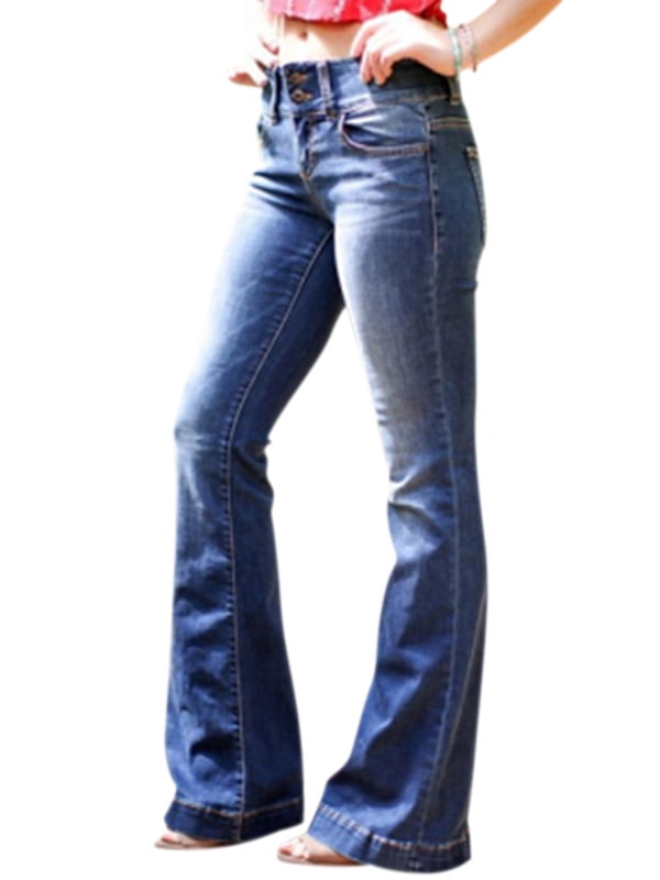 LilyLLL Womens Classic Bootcut Flared Bell Bottoms Denim Jeans Pants ...