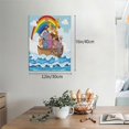 thumbnail image 2 of Xecao Rainbow Animals on Noah's Ark for Ready-to-Hang Canvas Art 12x16 Inches - Waterproof HD Print Solid Wood Frame for Gifting,Vertical, 2 of 8