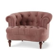 thumbnail image 2 of Chesterfield Chair Tufted Upholstered Sofa, Velvet Accent Chair with Wood Leg, Mid Century Modern Sofa Chairs with Nailhead for Bedroom, Living Room, 2 of 9