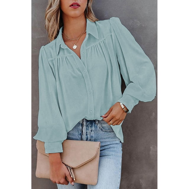 Camisas casuales de manga larga para mujer, blusa de manga larga con solapa, blusa de manga larga para mujer, blusa de moda, diseño de vanguardia