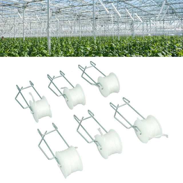 Tomato Support Hooks, Galvanized Steel Wire Tomato Roller Hooks 6PCS For Greenhouse For Plant Climbing
