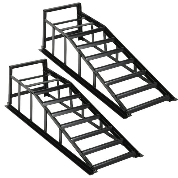 Pinypikaka 2-Piece Portable Auto Car Truck Ramps, 5 Ton Heavy Duty Garage Car Lift Hydraulic Ramps, Car Ramps for Oil Changes, Low Profile Car Ramps, High Lift Height Adjust 9.8"-16.21"