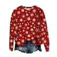 thumbnail image 5 of Abomasnow Christmas Sweaters for Women Lightweight Long Sleeve Crewneck Xmas Print Pullover Tops S-2X, 5 of 5