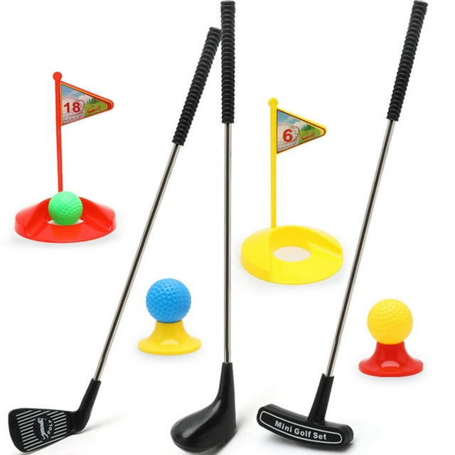 Kids Golf Set With Retractable Toy Clubs Mini Sports Equipment For Outdoor Activity Size Approximately 22.80 Inches Weight 0.72 Pound