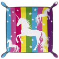 thumbnail image 2 of Jewelry Dish Trinket Tray Home Decor Wedding Gift for Her Small Ring Holder Colorful Unicorn Rainbow Pattern Flag, 16x16cm, 2 of 6