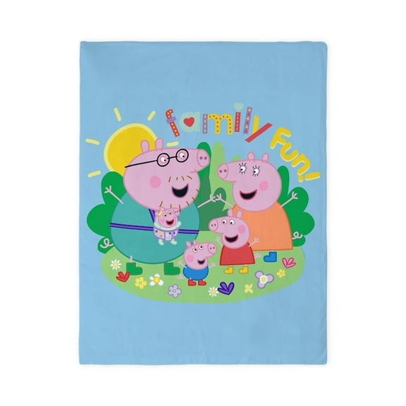 CafePress - Peppa Pig: Family Fun! - Twin Duvet Cover, Printed Comforter Cover