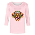 thumbnail image 5 of Wiyuqeen Fall Shirts for Women Happy Thanksgiving 3/4 Sleeve Tshirts Crew Neck Gobble Til You Wobble T-Shirt Plus Size Graphic Tees, 5 of 5