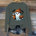 thumbnail image 2 of Halloween Spooky Sweatshirt for Women Funny Cute Ghost Graphic Long Sleeve Blouses Crewneck Pumpkin Print Trendy Loose Fit Tops, 2 of 3