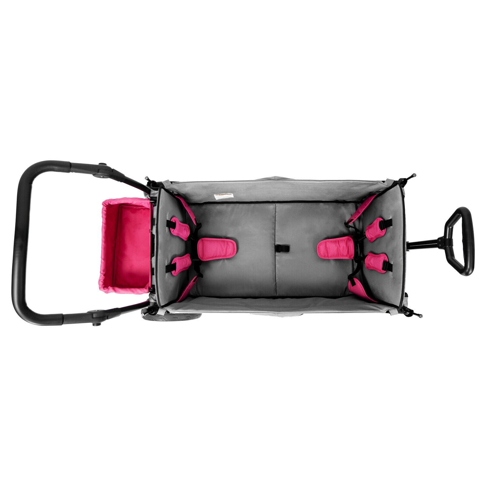Wonderfold Pull & Push Twin Double Stroller Wagon with Canopy, Pink