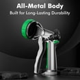 thumbnail image 3 of Restmo Garden Hose Nozzle, Heavy Duty Metal Water Hose Nozzle with 7 Adjustable Spray Patterns, High Pressure Hand Sprayer with Flow Control, Green, 3 of 9