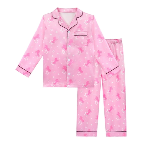 Girls Pajamas Set Sleepwear Toddler Long Sleeve Jammies Kids Sleepwear 3-12 Years