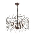 thumbnail image 2 of Elk Home Crislett 23" 6-Light Traditional Metal and Glass Chandelier in Bronze, 2 of 5