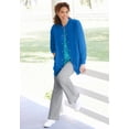 thumbnail image 6 of Woman Within Plus Size Fleece Baseball Jacket Long Oversized Fleece Coat, 6 of 6