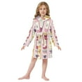 thumbnail image 6 of FORMRS Niños Bathrobe Unisex Hooded Robe Soft Plush Pajamas Sleepwear, Size 4-6T, Watercolor Jar, 6 of 7