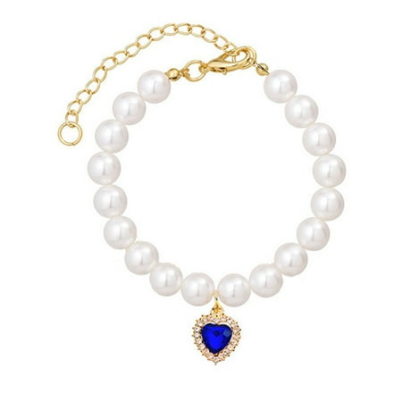 Namzi Blue M Size Pet Jewelry Cat Dog Dress Accessories Pet Bridal Jewelry Necklace Collar 1 Pc