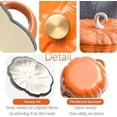 thumbnail image 2 of Pumpkin Dutch Oven Pot with Lid, 4-Qt Enameled Cast Iron Pot - Non-Stick & Oven Safe, The Ultimate Pumpkin Shaped Dutch Oven for Cooking, Halloween & Thanksgiving Gift (Orange #1 7.8in), 2 of 7