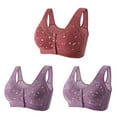 thumbnail image 2 of Utoimkio Front Closure Wireless Bras for Women 3 Pack Comfort Full Coverage Bras for Women No Underwire Everyday Bras, 2 of 9