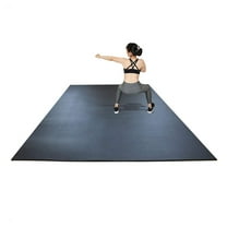 Extra Large 6 x 6 feet (72" x 72" x 1/4" ) 7 mm Thick & High Density Mat for Home Cardio and Yoga Workouts, Durable Gym Mat, Black