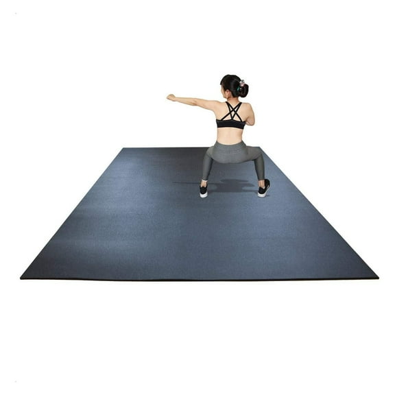 Extra Large 6 x 6 feet (72" x 72" x 1/4" ) 7 mm Thick & High Density Mat for Home Cardio and Yoga Workouts, Durable Gym Mat, Black